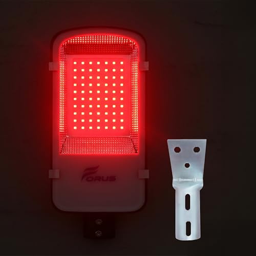 Image of Forus 30W LED Street Light with Clamp, IP66 Waterproof Outdoor LED Street Light, High Lumen 3600lm Red, Aluminium Body for Road, Parking Lot, Garden & Industrial Outdoor Lighting (1 Pc)