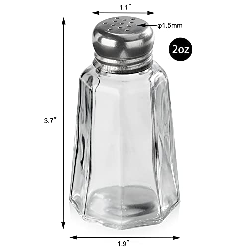 image for New Star Foodservice 22186 Glass Salt and Pepper Shaker with Stainless