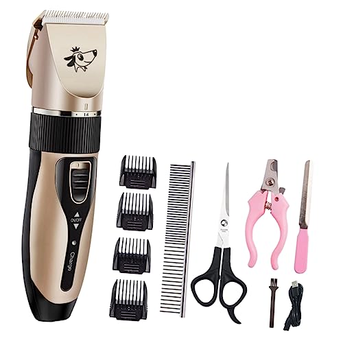 SEWOART Pet Hair Remover Dog Clipper Kit 8-in-1 Grooming Set Ultra-Quiet Low Vibration Pet Clippers for Dogs Random Color