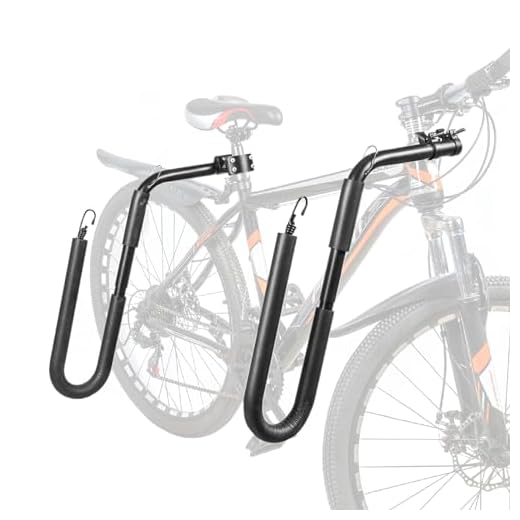 Mosxoed Bicycle Surfboard Racks, Bike Surf Board Compatible with Shortboards, Longboards, SUP Paddleboards, Outdoor Sports Surfing Wakeboard Carrier Mount for Bike, Quick Release Bars