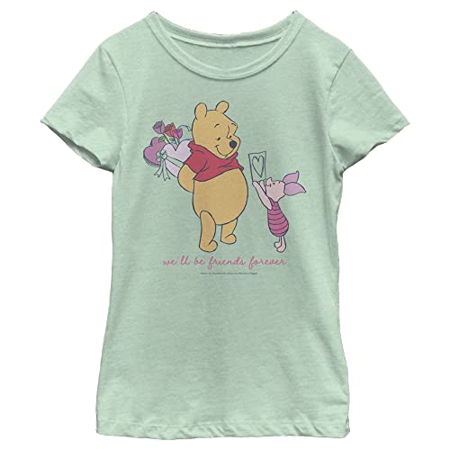 Disney Winnie The Pooh Friends Forever Girl's Heather Crew Tee