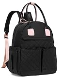 LORADI Wickeltasche Rucksack mit und Nasstaschen und Kinderwagen-Clips, Medium