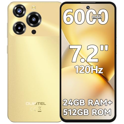 OUKITEL C69 SIMt[ X}[gtH { 24GB RAM+512GB ROM 2TBg\ 7.2C`HD  6000mAheʃobe[ 64MPJ 4G fA SIMX}z wF Android 15 X}z