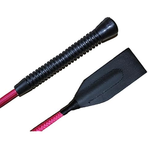Deluxe Jump Bat 18 Inch Riding Crop Horse Equestrian English with Fiberglass Shaft and Thick Leather Slapper Color Choice Black, Blue, Green, Fuchsia, Pink, Purple, Red, or Yellow Cover