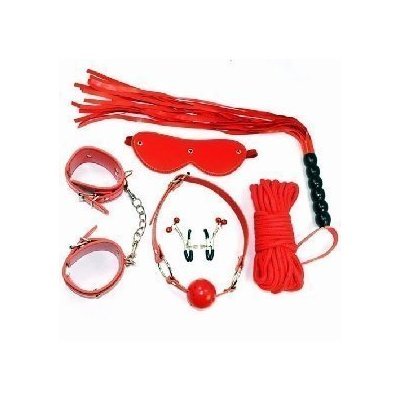 6pcs Set New Red Bondage Kit Bdsm S&m Restraints