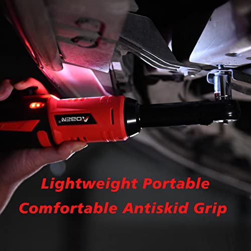 Image of AOBEN 3 /8 inch 40 Ft-lbs Cordless Electric Ratchet Wrench Kit with Variable Speed, Lithium Batteries