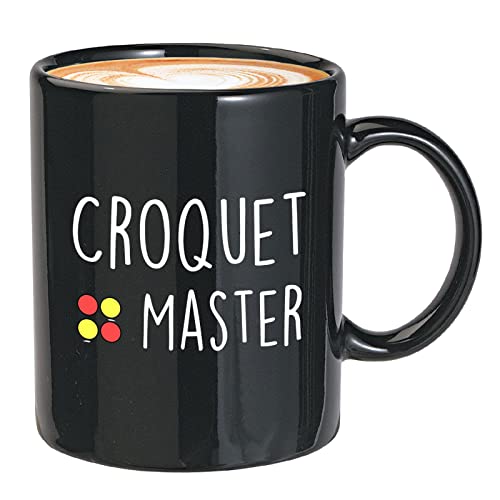 Croquet Coffee Mug 11oz Black - Croquet Master - Tennis Racquetball Outdoor Game Netball Softball For Sport Lover