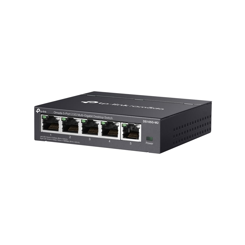 Omada Switch Non géré 5 Ports 2,5 G Multi Go | Capacité de Commutation 25 Gbps | Fonctionnement Silencieux sans Ventilateur | Idéal pour Les Jeux, vidéo 4K, NAS et WiFi 6