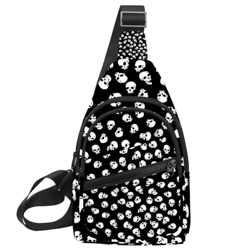 Sac à bandoulière géométrique noir pour homme imperméable 30x18cm