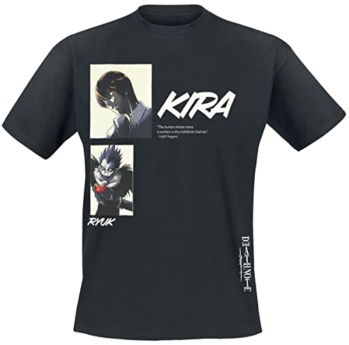 Death Note Ryuk & Kira Hombre Camiseta Negro XL 100% algodón Regular
