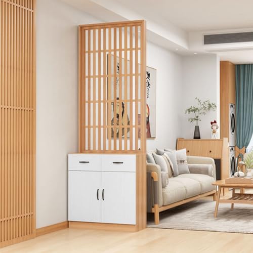 Meihkkud Modern Wall Room Dividers, Freestanding Divider, Wood Partition with