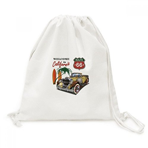 Sac cordon en toile Classic Cars pour la plage et le shopping quotidien