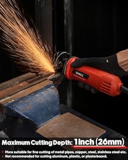 SHALL 3 Inch High-Speed Cut Off Tool, 3.5 Amp Metal Cutter Tool with 3Pcs Multifunctional Cut Off Wheels, 24000RPM Electricl Metal Cutting Tools for Steel, Inox