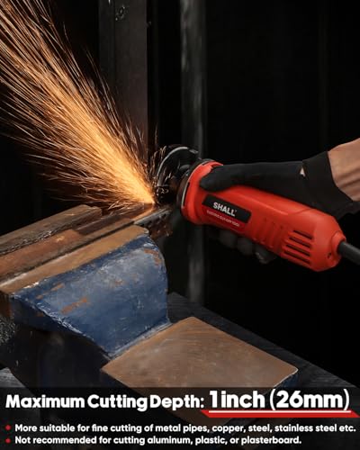 SHALL 3 Inch High-Speed Cut Off Tool, 3.5 Amp Metal Cutter Tool with 3Pcs Multifunctional Cut Off Wheels, 24000RPM Electricl Metal Cutting Tools for Steel, Inox