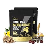 Himalayan Shilajit Gummies with Ashwagandha & Gokshura | 85+ & Fulvic Acid | Organic, Non-GMO for Men & Women | 100% Pure & Natural