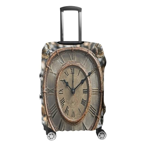 Rusty Steampunk Clock Travel Luggage Cover Washable Anti-scratch Suitcase Protector Dustproof Protective Cover Case for Wheeled Luggage Fits 19-32 Inch Luggage4