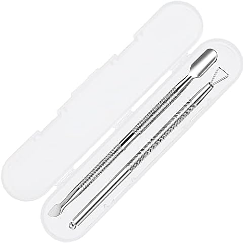 Nagelhautschieber Edelstahl,Nagelschieber kit Cuticle Pusher für Maniküre, Pediküre, Nagelreiniger und Nagelhautentferner(2 Pcs) Cover