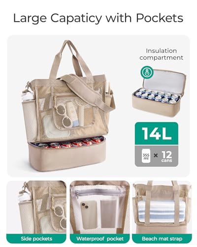 BAGSMART Mesh Tote with Cooler