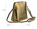 Girly HandBags Womens Metallic Leather Rigid Cross Body Shoulder Bag Small Platinum