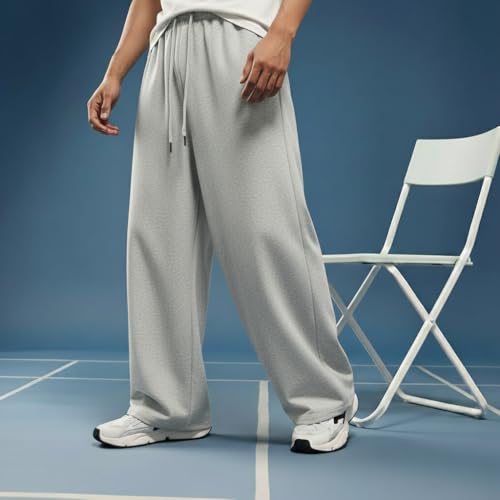 Image of dockstreet Straight Wide fit Long Length Open Bottom Jogger for Men /Trending Multi Pocket Style, Relaxed Casual Pants for Men