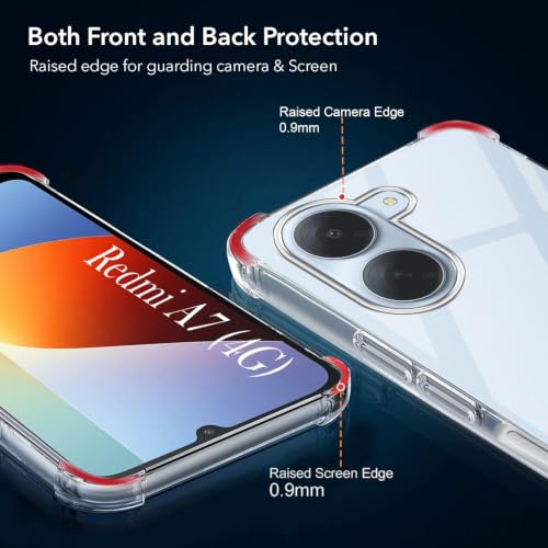 Image of Jkobi Shockproof Crystal-Clear Back Cover for Redmi A7 4G (Anti Yellow Case | Drop & Camera Protection | Hard Polycarbonate)