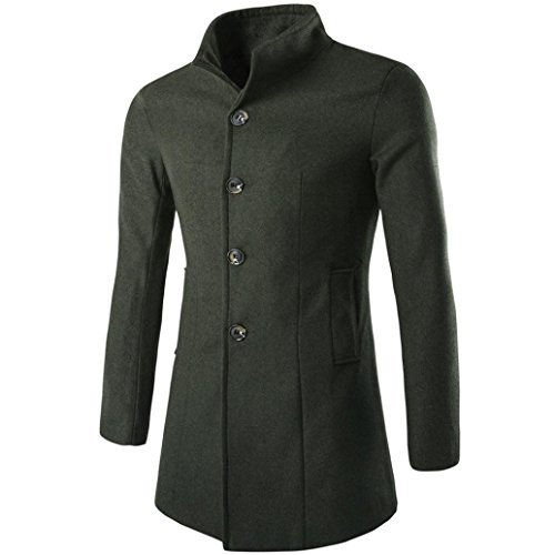 Arpoador Invierno Mens Moda Trench Coat Cálido Chaqueta de Regla Peacoat Larga Overcoat
