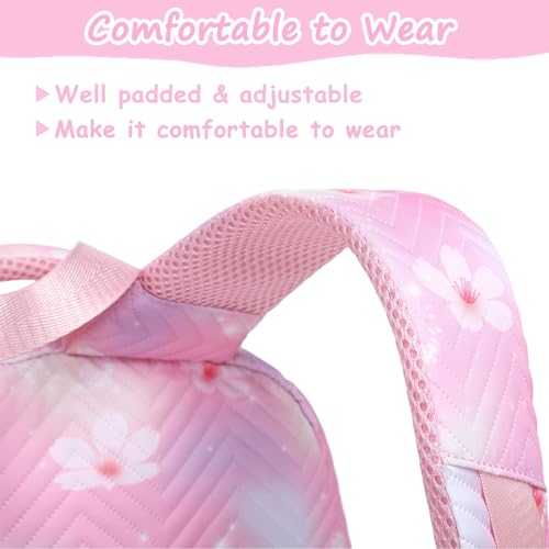 Joyfulife Daisy Print Backpack for Girls Lightweight Water Resistant Elementary Primary School Bags Teen Girls Bookbag Travel Daypack 5