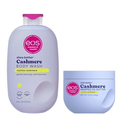 Image of Bundle of eos Cashmere Body Wash - Vanilla Cashmere, Moisturizing Body Wash, 16 fl oz + Cashmere Whipped Oil Body Butter, Vanilla Cashmere, Rich Formula and Deep Hydration, Body Care, 10 oz