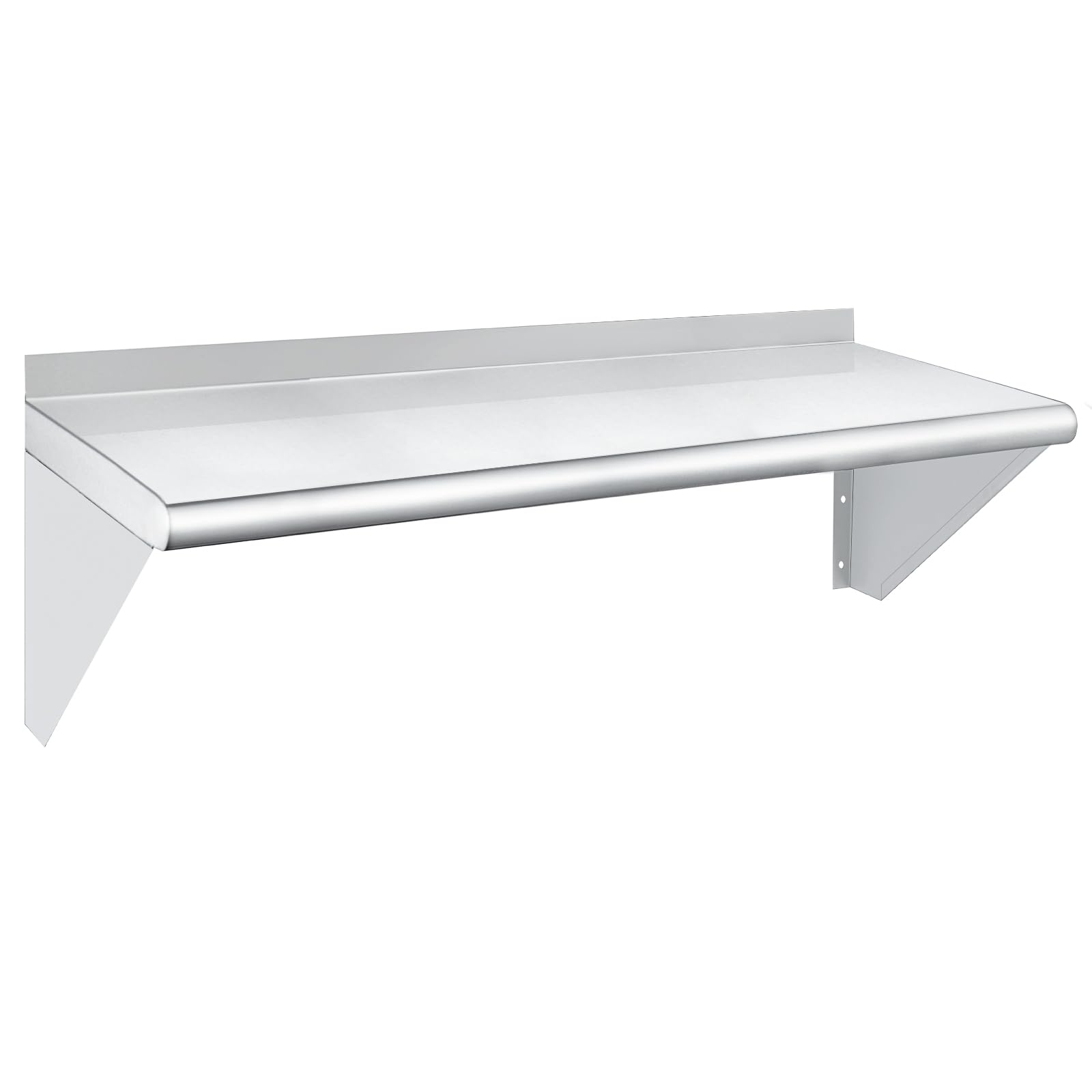 HARDURA Stainless Steel Shelf 12" x 36", 230lb Commercial Shelves Wall Mount Metal Shelving with Backsplash and Brackets for Kitchen, Restaurant, Laundry Room and Home