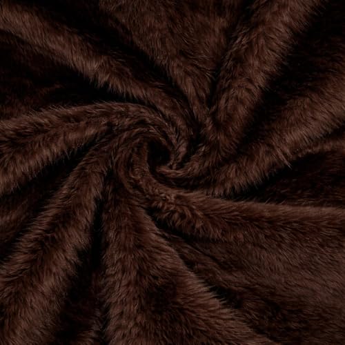 Matiere fausse fourrure marron bruno tissu au rouleau de 1000x150 cm pour loisirs creatifs