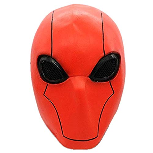 Hpparty Red Hood Mask Helmet Costume Props for Teens Adult Halloween Cosplay (Latex Red Mask)