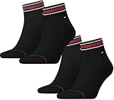 Tommy Hilfiger Herren Sport Quarters Socken Sportsocken MIT FROTTEESOHLE 4er Pack (Iconic schwarz, 43-46)