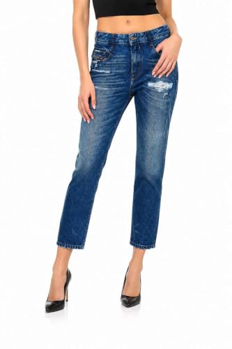 Diesel D-FAYZA 0079R pantalon jeans femme coupe boyfriend regular decontracte en coton bleu