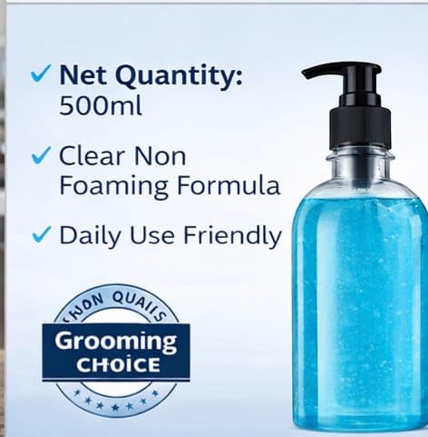 Non Foaming Shaving Gel, Clear Gel, Smooth Glide Shave, Better Beard Visibility, 500ml, Large Pack, Professional Use - Image 5 thumbnail