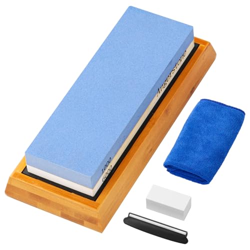 Comparison: Best Angle For Sharpening Kitchen Knives 5 Angerstone Premium Knife Sharpening Stone–Whetstone 1000/6000 Grit, Whetstone Knife Sharpener with NonSlip Base, Best Wet Stone Sharpening Kit, Angle Guide