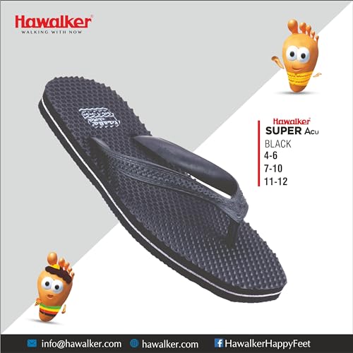 Image of Hawalker Men's Super Acu Prime Flip Flops made with 100% Natural Rubber for All Weather | Comfortable Hawai chappals | Durable Slippers