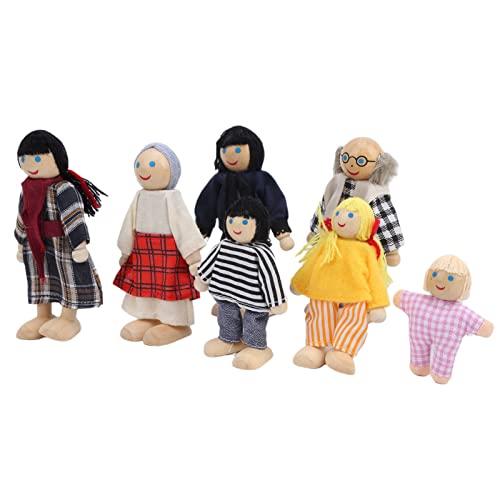 Yosoo Health Gear Familia Muñeca Figuras, Familiares Muñecas en Personas de Miniatura, Juguete Adorno Casa de Muñecas con Extremidades Flexibles, Artesanía...