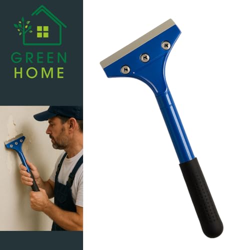 GREEN HOME | Stachelwalze 150 × 500 mm mit Teleskopstiel & Tapetenschaber | Profi Renovierset zum Perforieren & Entfernen von Tapeten | Igelwalze, Nagelroller, Tapetenigel, Stachelroller