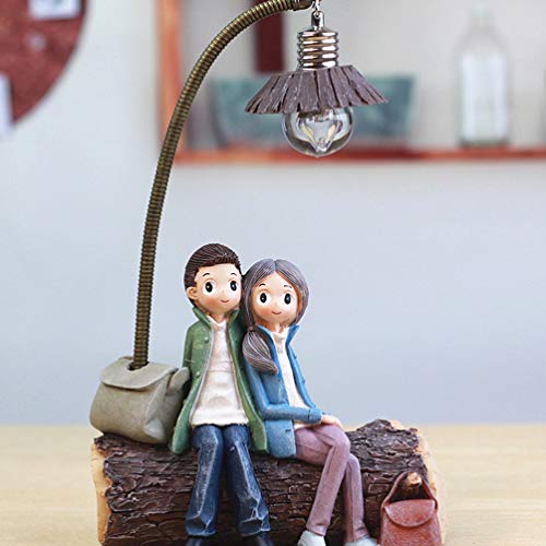 Homoyoyo Escultura Noivos Lâmpada De Mesa De Metal Presentes De Aniversário Feminino Abajur De Metal