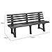 Casaria® Gartenbank Sitzbank Wetterfest Kunststoff 240kg Belastbarkeit Rückenlehne 3-Standfüße 145x46cm Garten Balkon Bank Ergonomisch Anthrazit