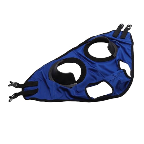 Luocute Verstellbare Pferde-Fliegenmasken, Atmungsaktive Fokushilfe für Renntrainings, Dehnbare REIT-Augenmaske, Großer Augenraum für Reitgeschirrzubehör (Blue)