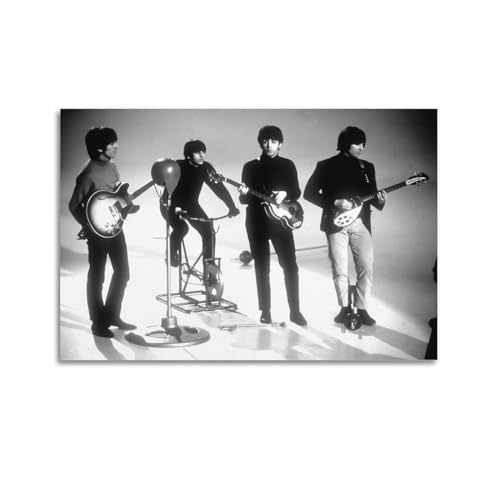 Poster décoratif sur toile The Beatles Star noir et blanc – 50 x 75 cm - Les Beatles, Paul McCartney, John Lennon, RIngo Starr, George Harrison Poster décoratif sur toile The Beatles Star noir et blanc - 50 x 75 cm