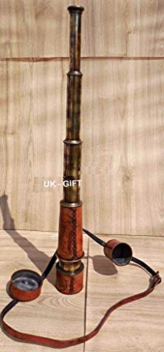 UK Gift - Telescopio Vintage de latón de 18 Pulgadas con Cubierta de Cuero