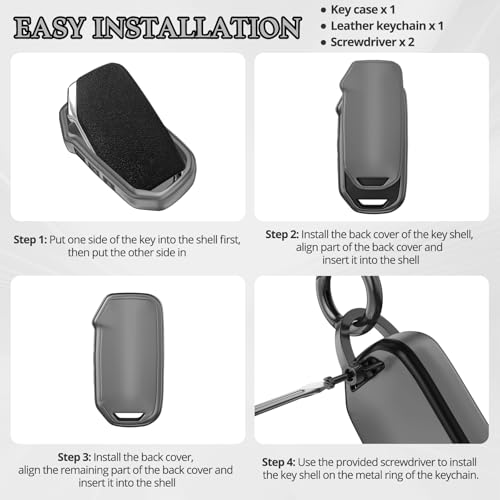 Image of for Kia Key Fob Cover Accessories,Matte TPU Material, with a Cute Leather Keychain,for Telluride,Carnival,K5 gt line,K5,Forte,K4,Sorento, Sportage and Other Models. (Matte Gray, Model-2)
