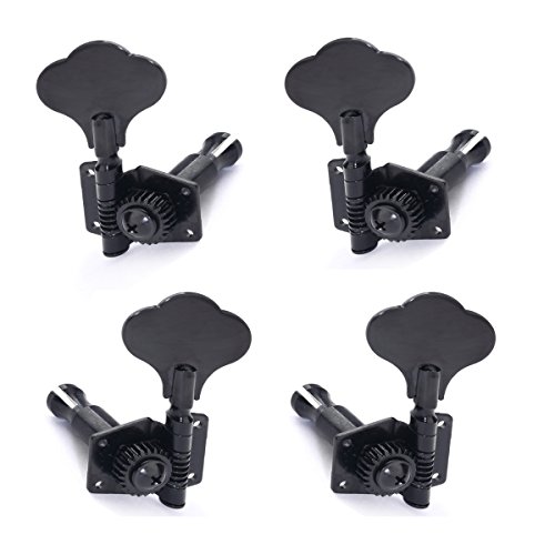 Musiclily 2+2 Tipo Abierto Clavijas Afinación Bajo Clavijero de Repuesto para Bajo Eléctrico, Negro