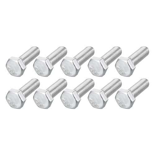 Image of METALLIXITY Hex Bolts (M8-1.25x25mm) 20Pcs, 304 Stainless Steel Coarse Fully Threaded Hex Head Screw Bolt Machine Screws - for Furniture Repair, Silver