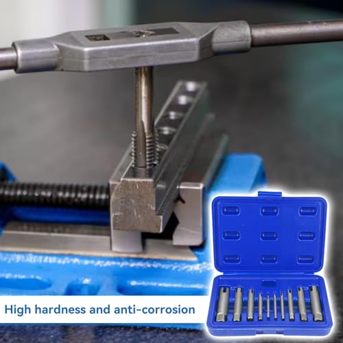 10PCS Broken Head Taps Remover Kit, 3/4 Flute Steel Stripped Screw Tap Extractor Set and Bolt Remover Tool with Storage Box for Stripped Screws, Industrial and Home Repair Work