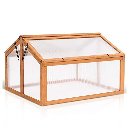 MCombo Double Box Wooden Greenhouse Cold Frame Raised Plants Bed Protection 6057-0145 (Orange)