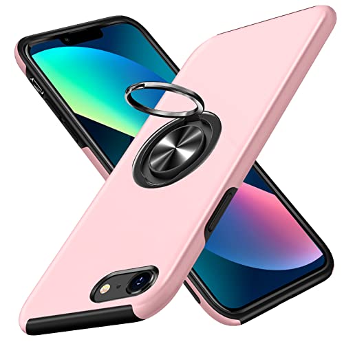 GTUJWN iPhone6s ケース iPhone6 ケース リング付き TPU 耐衝撃 スマホケース 車載対応ホルダー対応 スタンド機能 軽量 薄型 アイフォン6s ケース カメラ保護 衝撃吸収 指紋防止 黄変防止 ストラップホール 一体型 四隅滑り止め 手触り良い 保護カバー ピンク SJ15.107