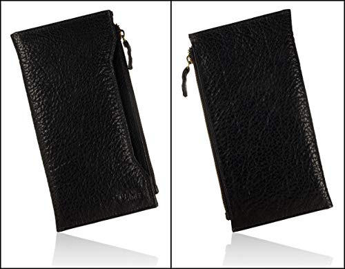 Mou Meraki Genuine Leather RFID Blocking Long Wallet – Vintage Bifold for Men